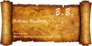 Bakay Bajnok névjegykártya